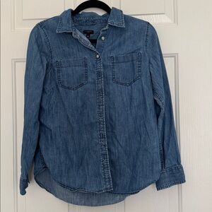 Talbots Denim Button Down Blue Jean Shirt Sz 4